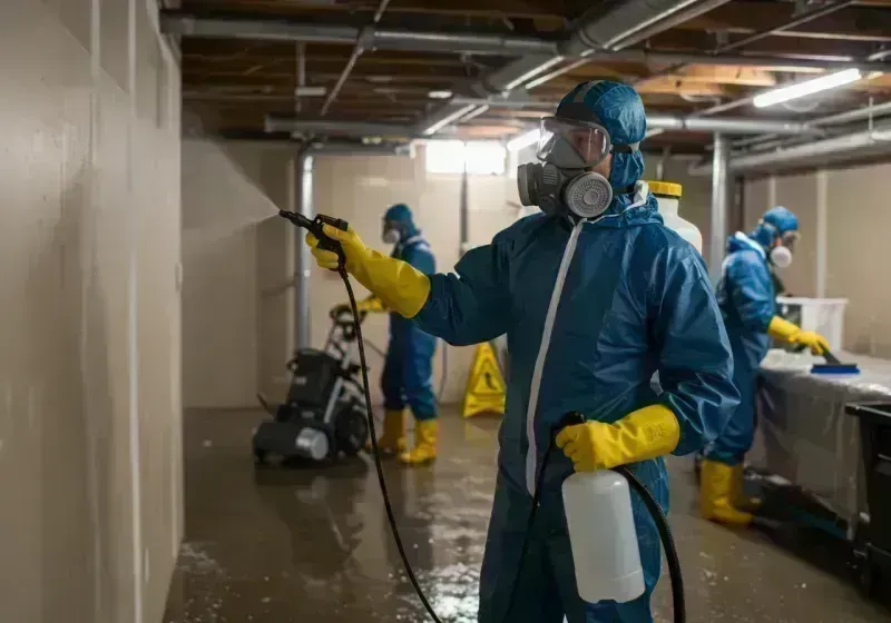 Basement Sanitization and Antimicrobial Treatment process in Des Plaines, IL