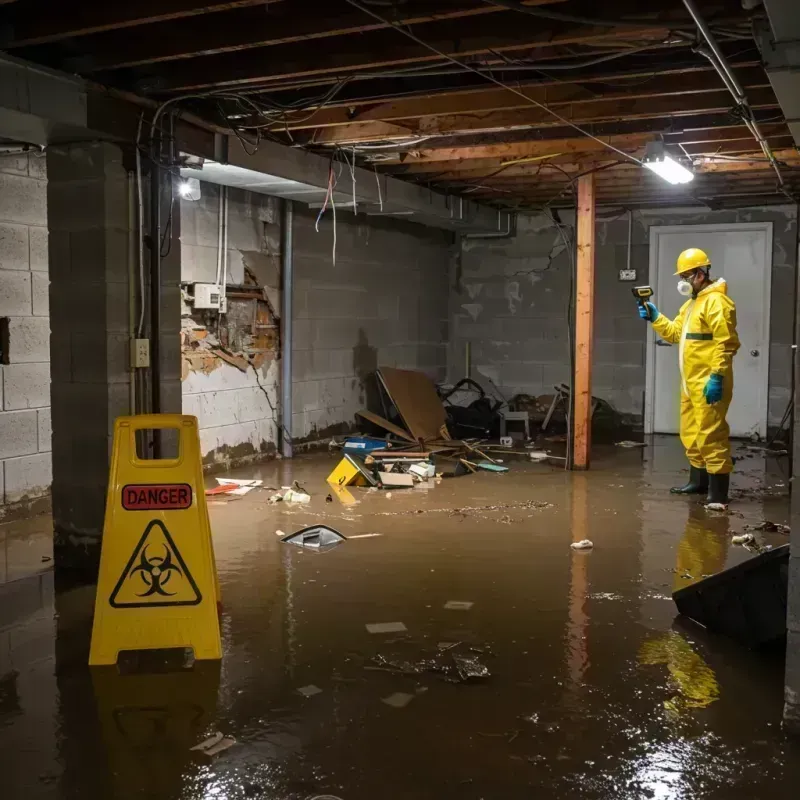 Flooded Basement Electrical Hazard in Des Plaines, IL Property